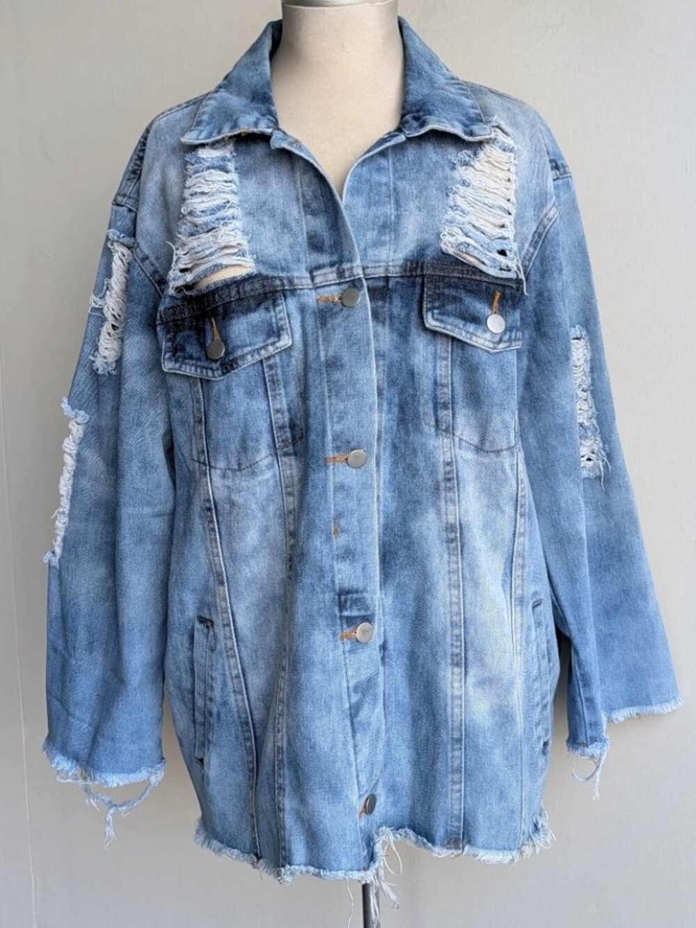 Thirty 6 Point 5 Distressed Oversized Grunge Denim Jacket